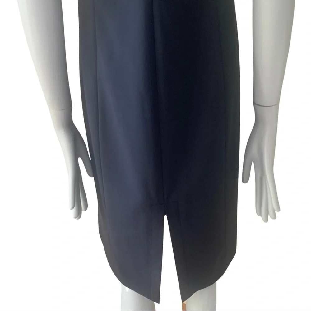 THEORY Kale B V-Neck Sheath Dress Wool Blend Midi Navy Blue Style 7011610R - Picture 14 of 16